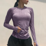 Load image into Gallery viewer, Vnazvnasi Women Long Sleeve Yoga Tops Fitness Running T Shirts Gym Wear Sports Wear Female Yoga Shirt Pure Color Sports Clothes
