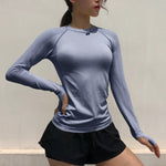 Load image into Gallery viewer, Vnazvnasi Women Long Sleeve Yoga Tops Fitness Running T Shirts Gym Wear Sports Wear Female Yoga Shirt Pure Color Sports Clothes
