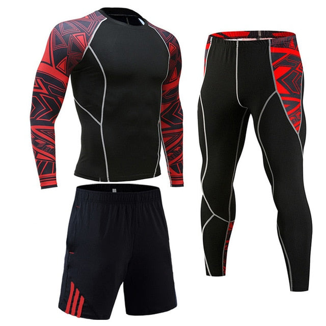 Men's Compression Sportswear Suits Gym Tights Training Clothes Workout Jogging Sports Set Running Rashguard Tracksuit For Men