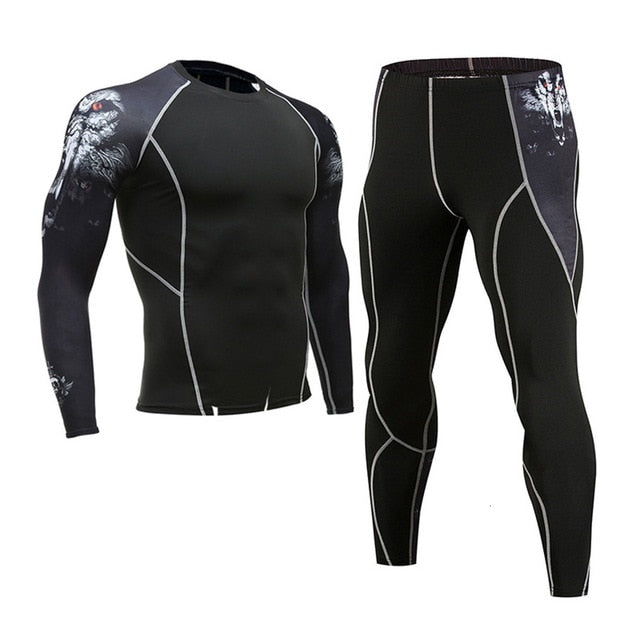 Men's Compression Sportswear Suits Gym Tights Training Clothes Workout Jogging Sports Set Running Rashguard Tracksuit For Men