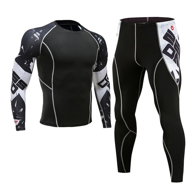 Men's Compression Sportswear Suits Gym Tights Training Clothes Workout Jogging Sports Set Running Rashguard Tracksuit For Men