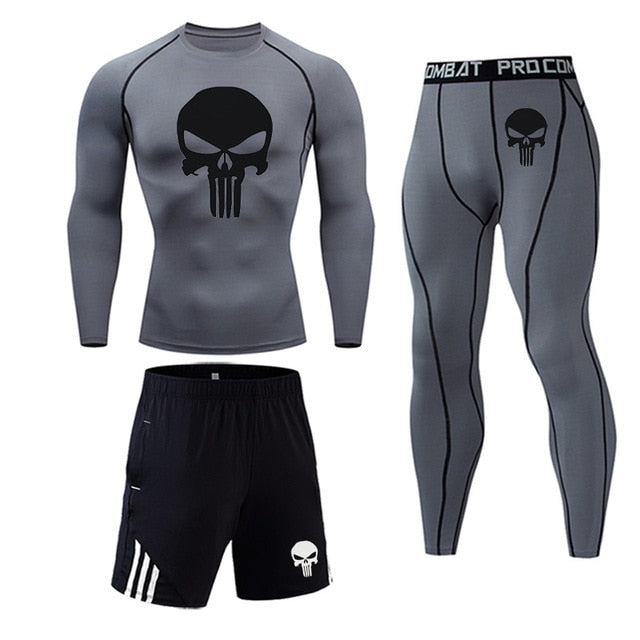 Men's Compression Sportswear Suits Gym Tights Training Clothes Workout Jogging Sports Set Running Rashguard Tracksuit For Men