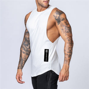 Workout Gym Mens Tank Top Vest Muscle Sleeveless Sportswear Shirt Stringer Fashion Clothing Bodybuilding Singlets Cotton Fitness