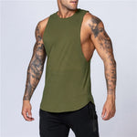 Load image into Gallery viewer, Workout Gym Mens Tank Top Vest Muscle Sleeveless Sportswear Shirt Stringer Fashion Clothing Bodybuilding Singlets Cotton Fitness
