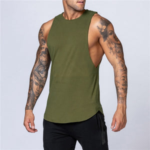 Workout Gym Mens Tank Top Vest Muscle Sleeveless Sportswear Shirt Stringer Fashion Clothing Bodybuilding Singlets Cotton Fitness
