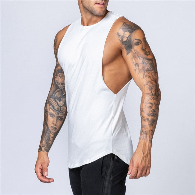 Workout Gym Mens Tank Top Vest Muscle Sleeveless Sportswear Shirt Stringer Fashion Clothing Bodybuilding Singlets Cotton Fitness