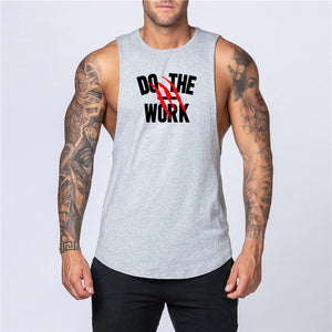 Workout Gym Mens Tank Top Vest Muscle Sleeveless Sportswear Shirt Stringer Fashion Clothing Bodybuilding Singlets Cotton Fitness
