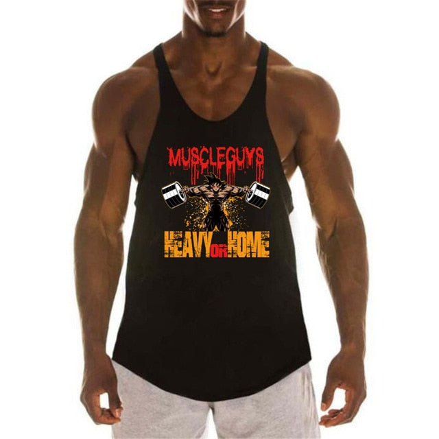 Workout Sports Shirt Brand Gym Mens Back Tank Top Vest Muscle Fashion Sleeveless Stringer Clothing Bodybuilding Singlets Fitness