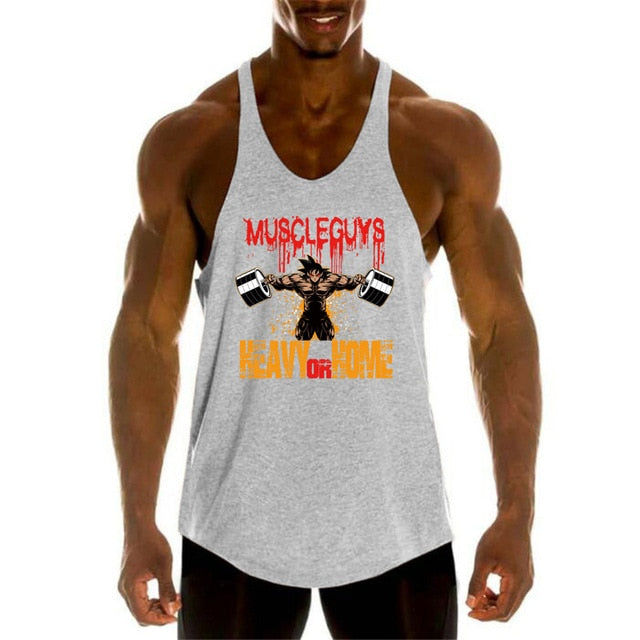 Workout Sports Shirt Brand Gym Mens Back Tank Top Vest Muscle Fashion Sleeveless Stringer Clothing Bodybuilding Singlets Fitness