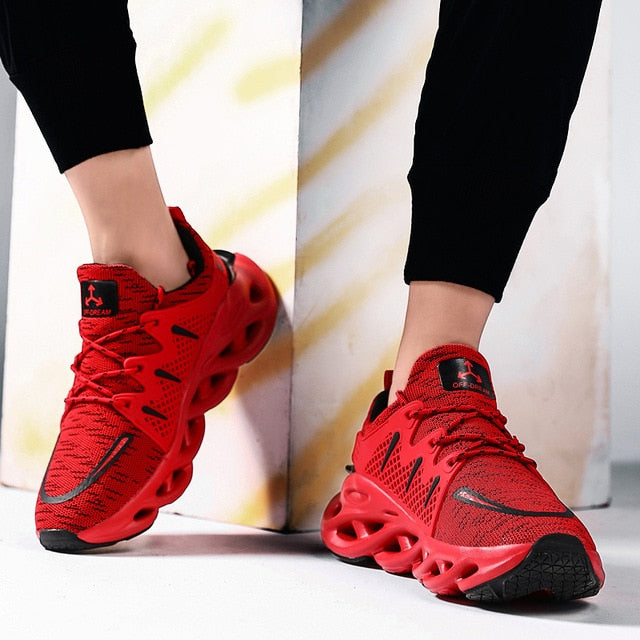 SUROM Running Shoes For Men Summer Sneakers Breathable Mesh Outdoor Sport Shoes Men Increase Black  Upper Lace Up Male Shoes