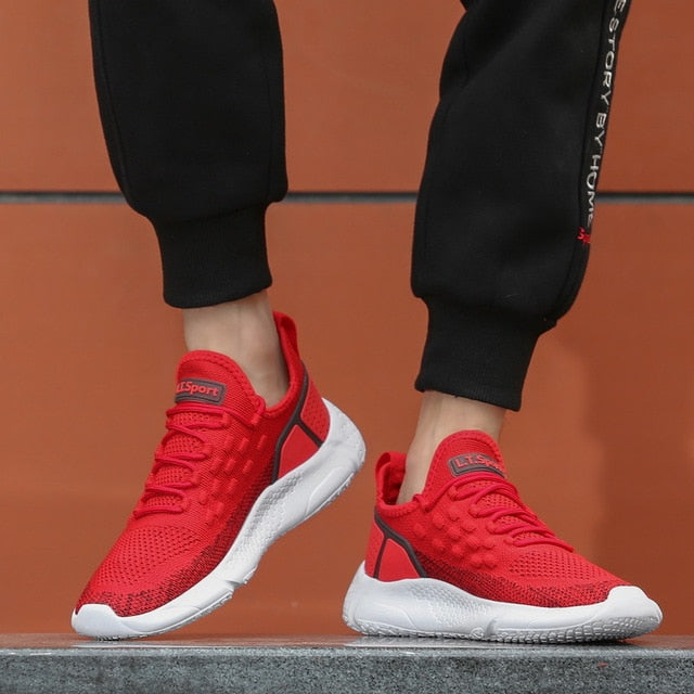 SUROM Running Shoes For Men Summer Sneakers Breathable Mesh Outdoor Sport Shoes Men Increase Black  Upper Lace Up Male Shoes