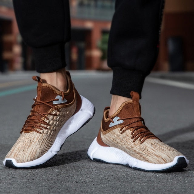 SUROM Running Shoes For Men Summer Sneakers Breathable Mesh Outdoor Sport Shoes Men Increase Black  Upper Lace Up Male Shoes