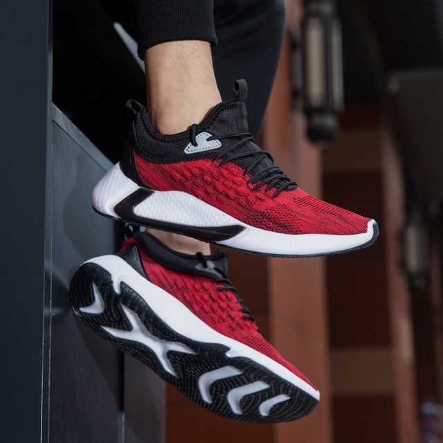 SUROM Running Shoes For Men Summer Sneakers Breathable Mesh Outdoor Sport Shoes Men Increase Black  Upper Lace Up Male Shoes