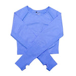 Load image into Gallery viewer, Seamless Yoga Top Long Sleeve Workout Tops for Women Fitness Vital Gym Crop Top Athletic Gym Shirt Women Sportswear Short Active
