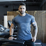 Load image into Gallery viewer, Compression Quick dry T-shirt Men Running Sport Skinny Short Tee Shirt Male Gym Fitness Bodybuilding Workout Black Tops Clothing
