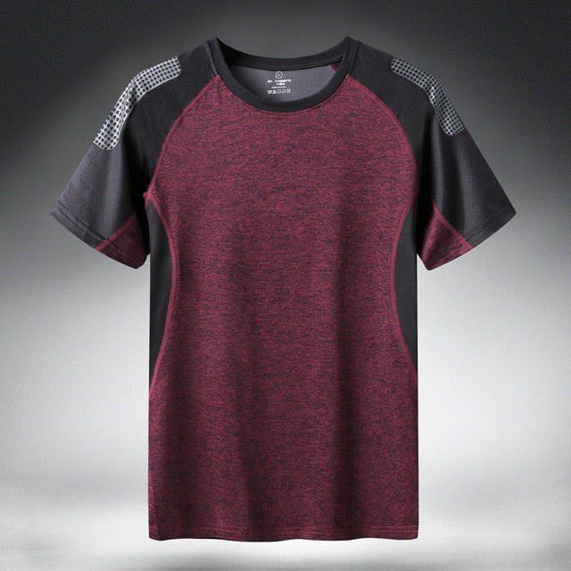 Quick Dry Sport T Shirt Men 2020 Short Sleeves Summer Casual Cotton Plus Asian Size M-5XL 6XL 7XL Top Tees GYM Tshirt Clothes
