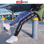 Load image into Gallery viewer, LAPPSTER Men Streetwear Plaid Pants Joggers 2020 Mens Patchwork Blue Sweatpants Ankel-length Cotton Hip Hop Track Pants Trousers
